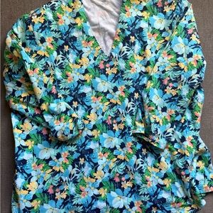 Appleseed's Floral V-Neck Blouse - Multicolor
